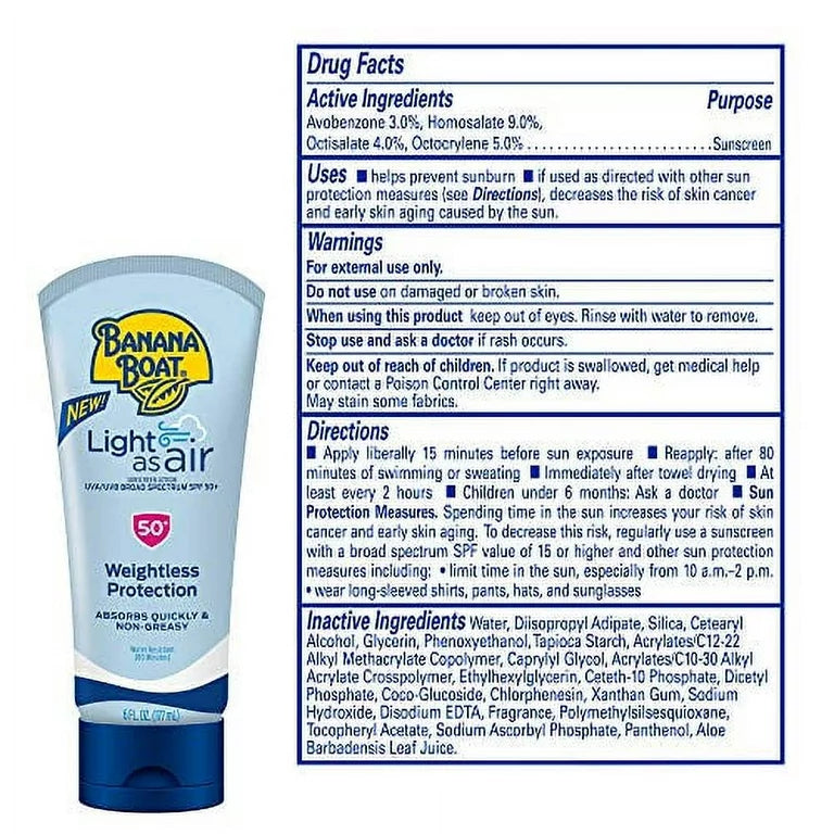 Banana Boat Light as Air Lotion SPF50