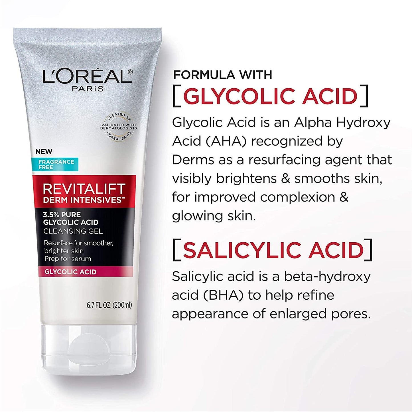 L'oreal Revitalift Derm Intensives 3.5% Glycolic Acid Cleansing Gel