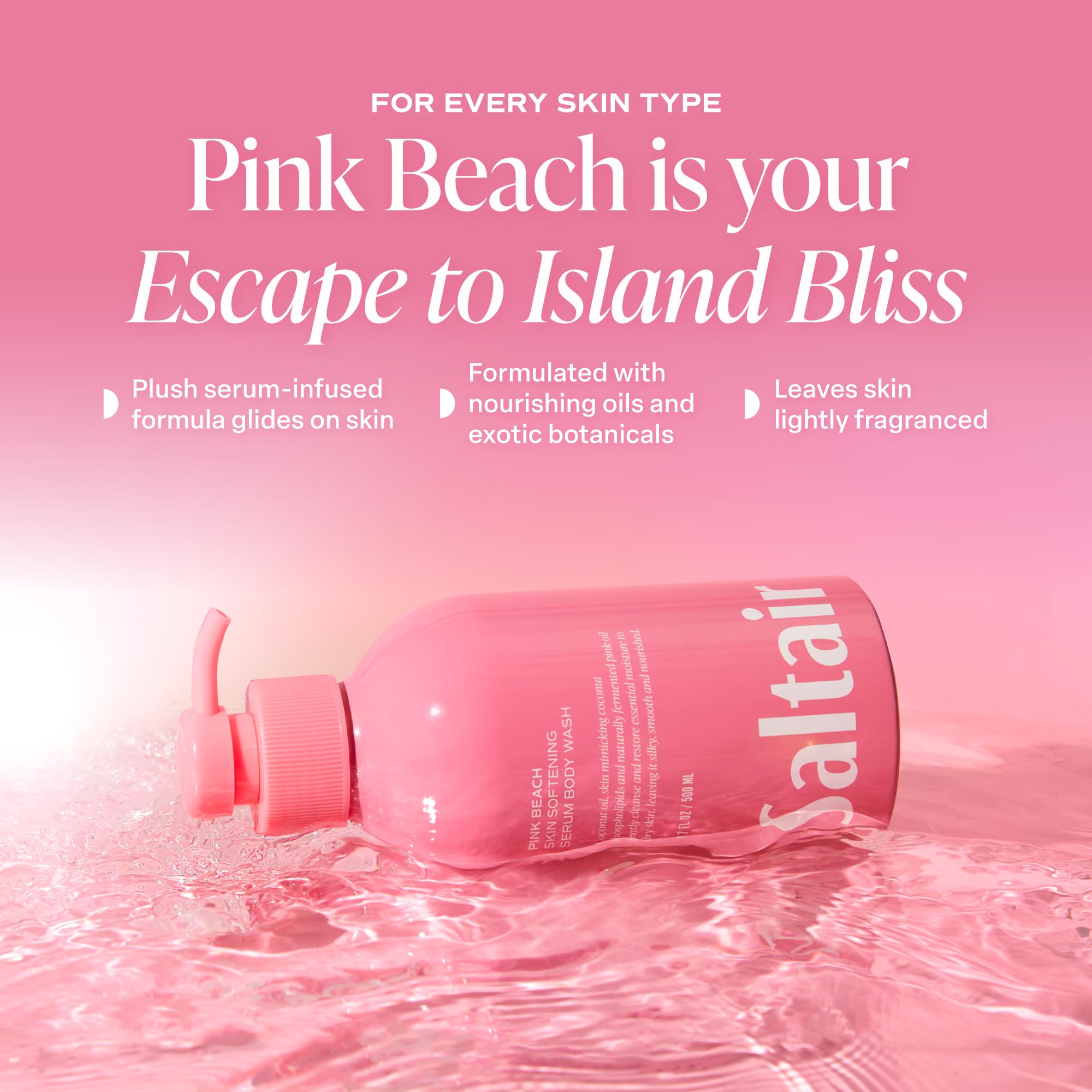 Saltair Pink Beach SKin Softening Serum Body Wash