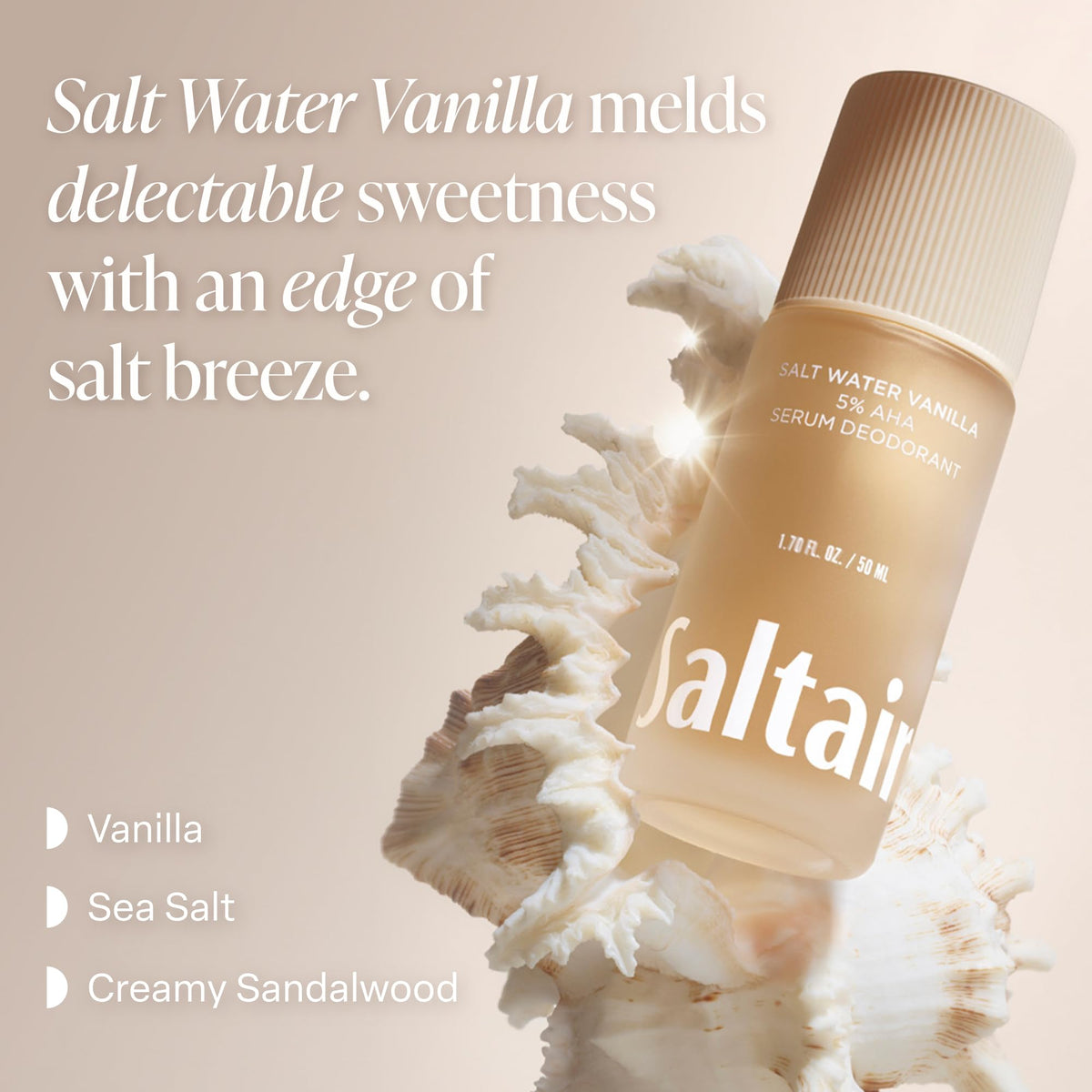 Saltair 5% AHA Serum Deodorant - Salt Water Vanilla