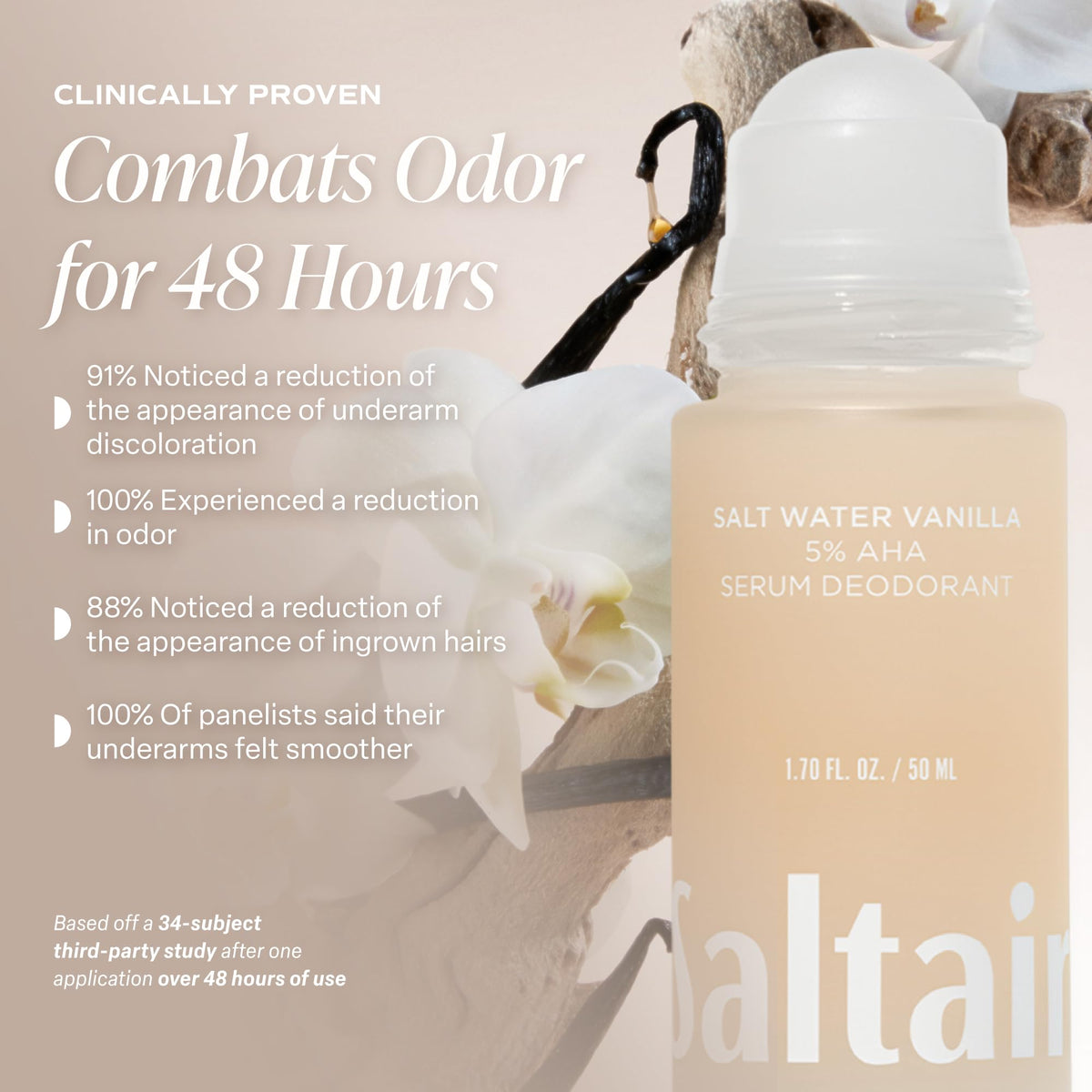 Saltair 5% AHA Serum Deodorant - Salt Water Vanilla
