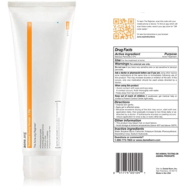 Acne.org Benzoyl Peroxide Treatment - 8oz